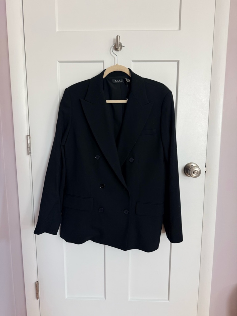 Lauren Ralph Lauren Classic  Black Double-Breasted Blazer - Women's Jacket—NWT - Picture 6 of 6